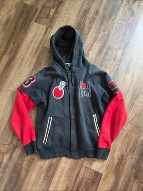 Jordan MARVIN THE MARTIAN Black & Red Hooded Zip-Up Jacket